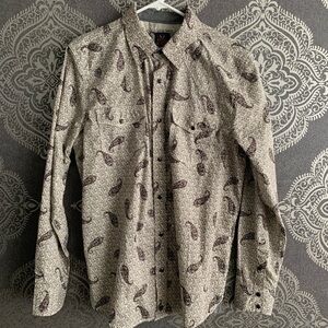 MOONSHINE SPIRIT MEN'S TATTOO PAISLEY PRINT LONG SLEEVE SNAP WESTERN SHIRT
